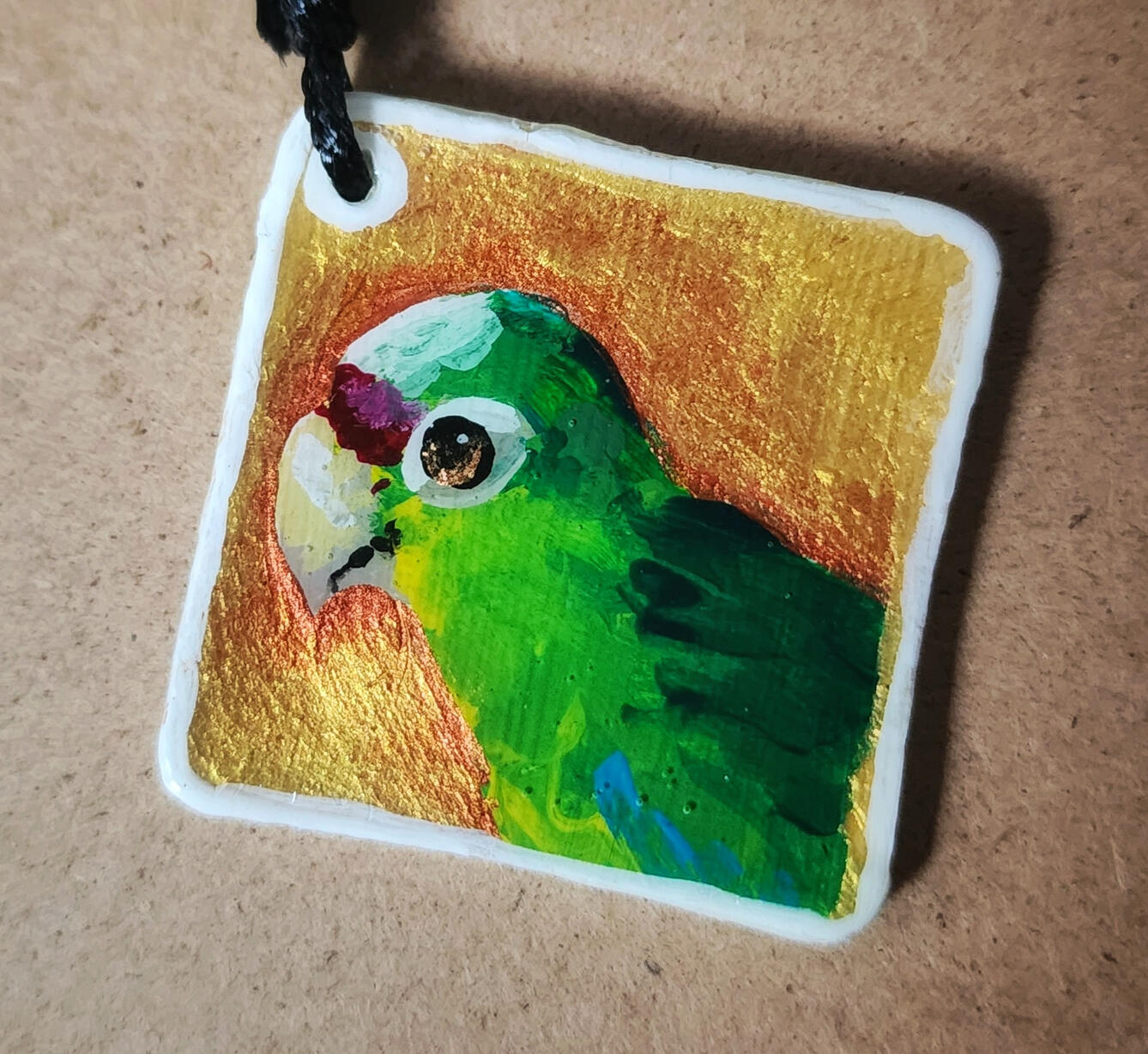 Cotorra - acrylics 1½"×1½"